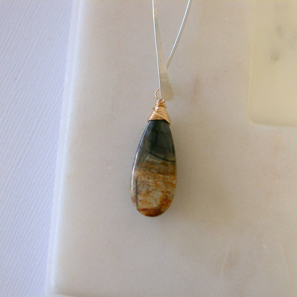 Modern Agate Necklace with mixed metals