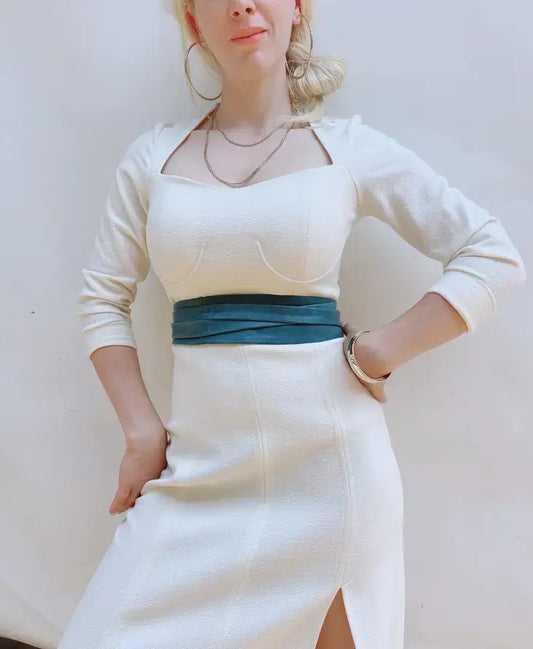 Leather Wrap Belt - Mosaic Blue