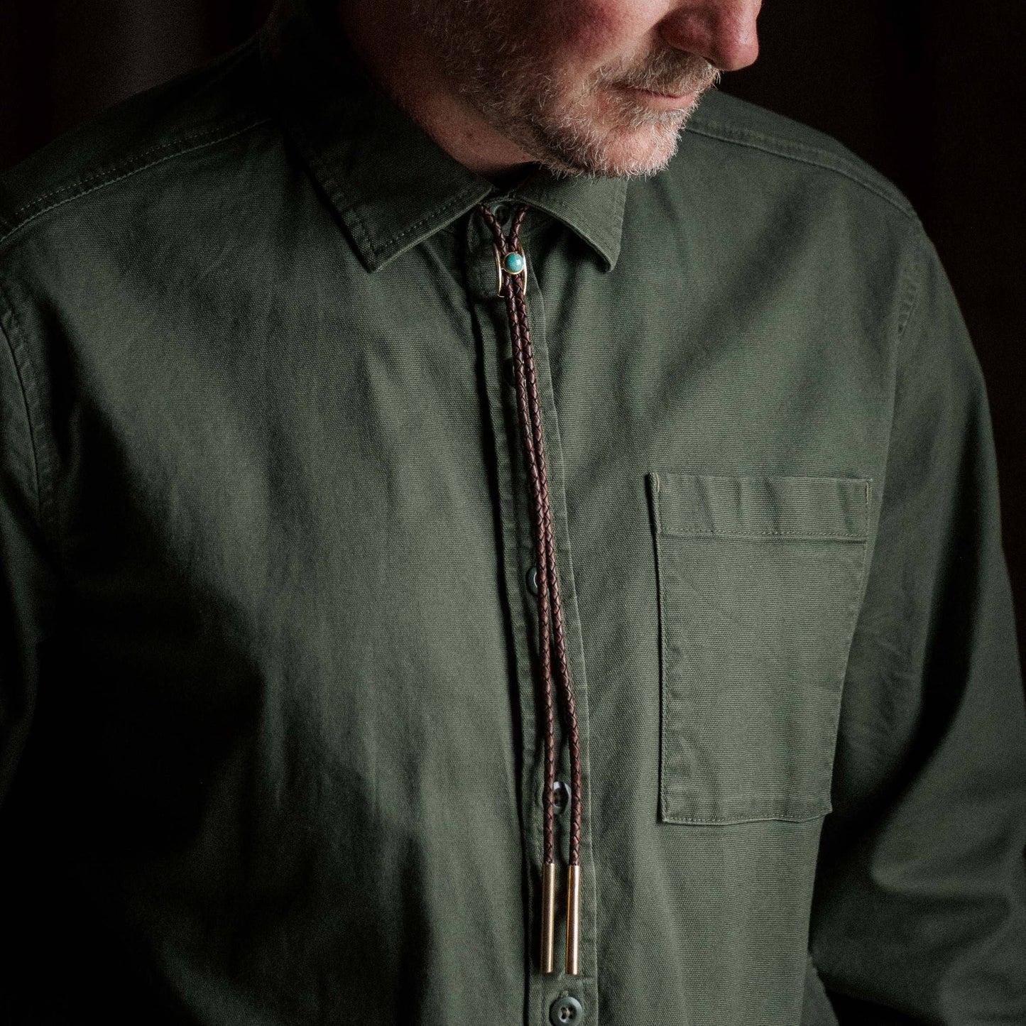 Shepherd Bolo Tie  |  Pearl or Turquoise