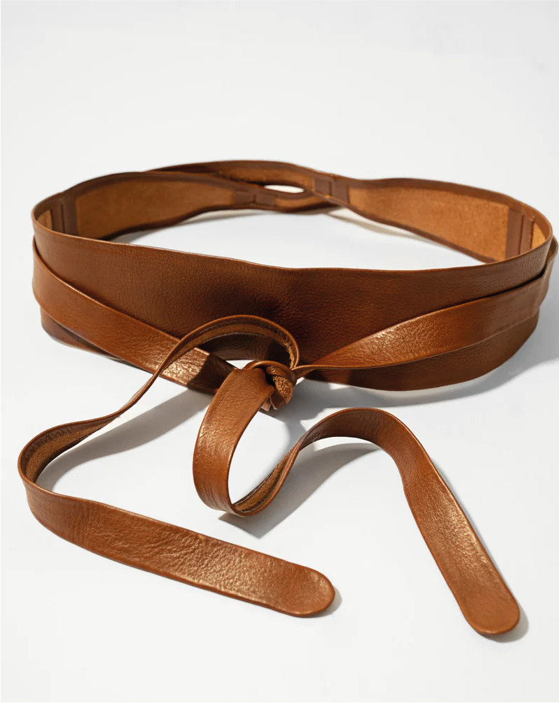 Leather Wrap Belt - Whiskey