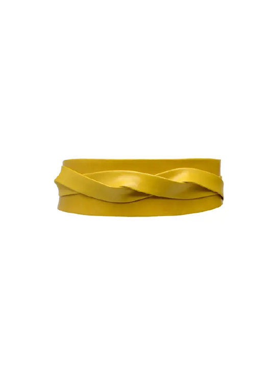 Leather Wrap Belt – Mustard Yellow