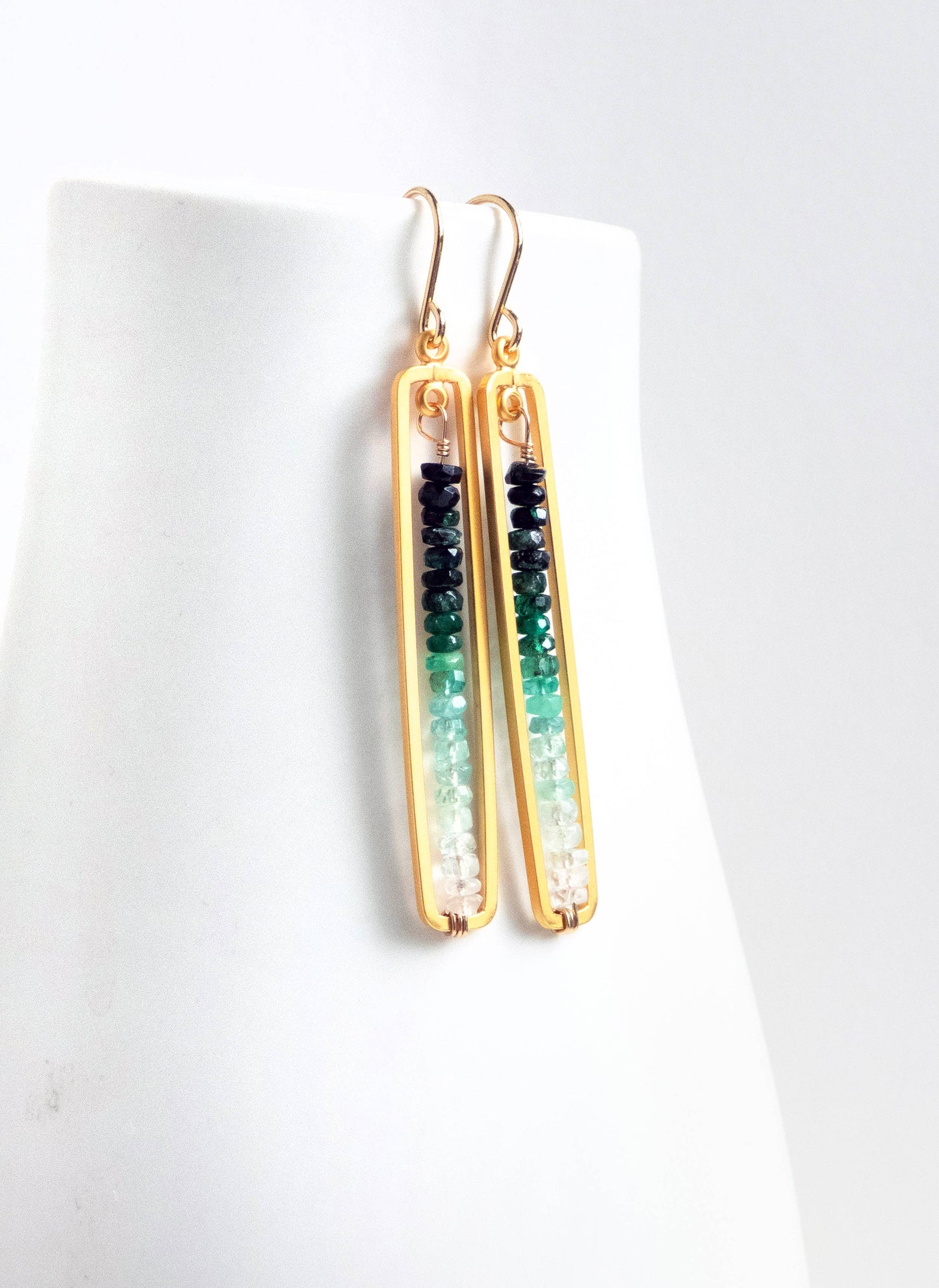 Emerald Bar Earrings