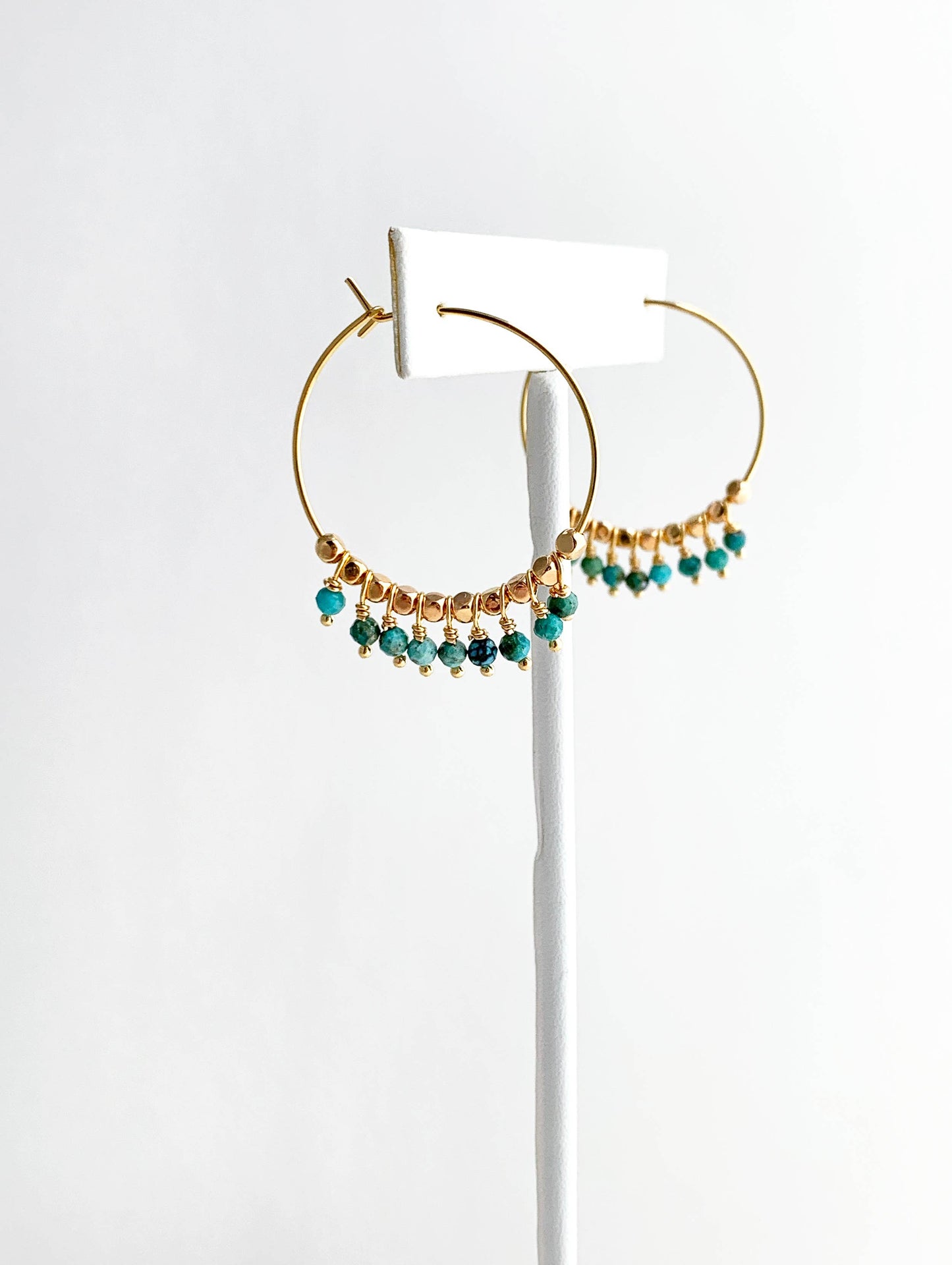 Turquoise Bohemian Hoops