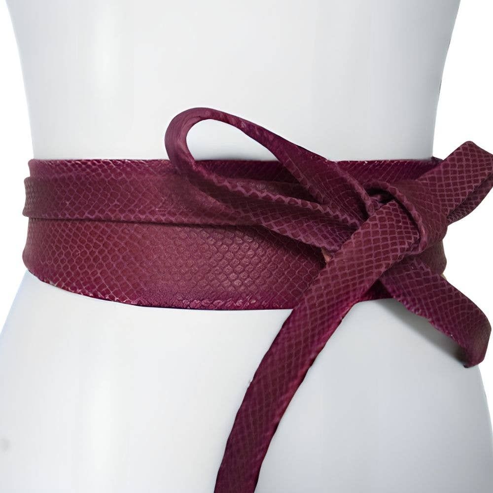 Leather Wrap Belt  |  Orchid Python