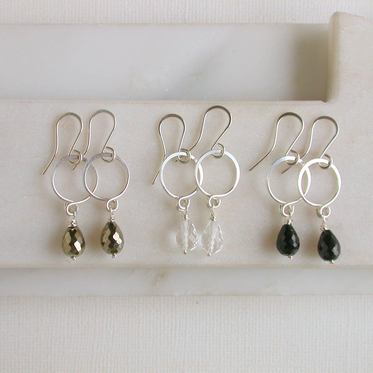 Petite Gemstone Drop. Choose metal and stone.