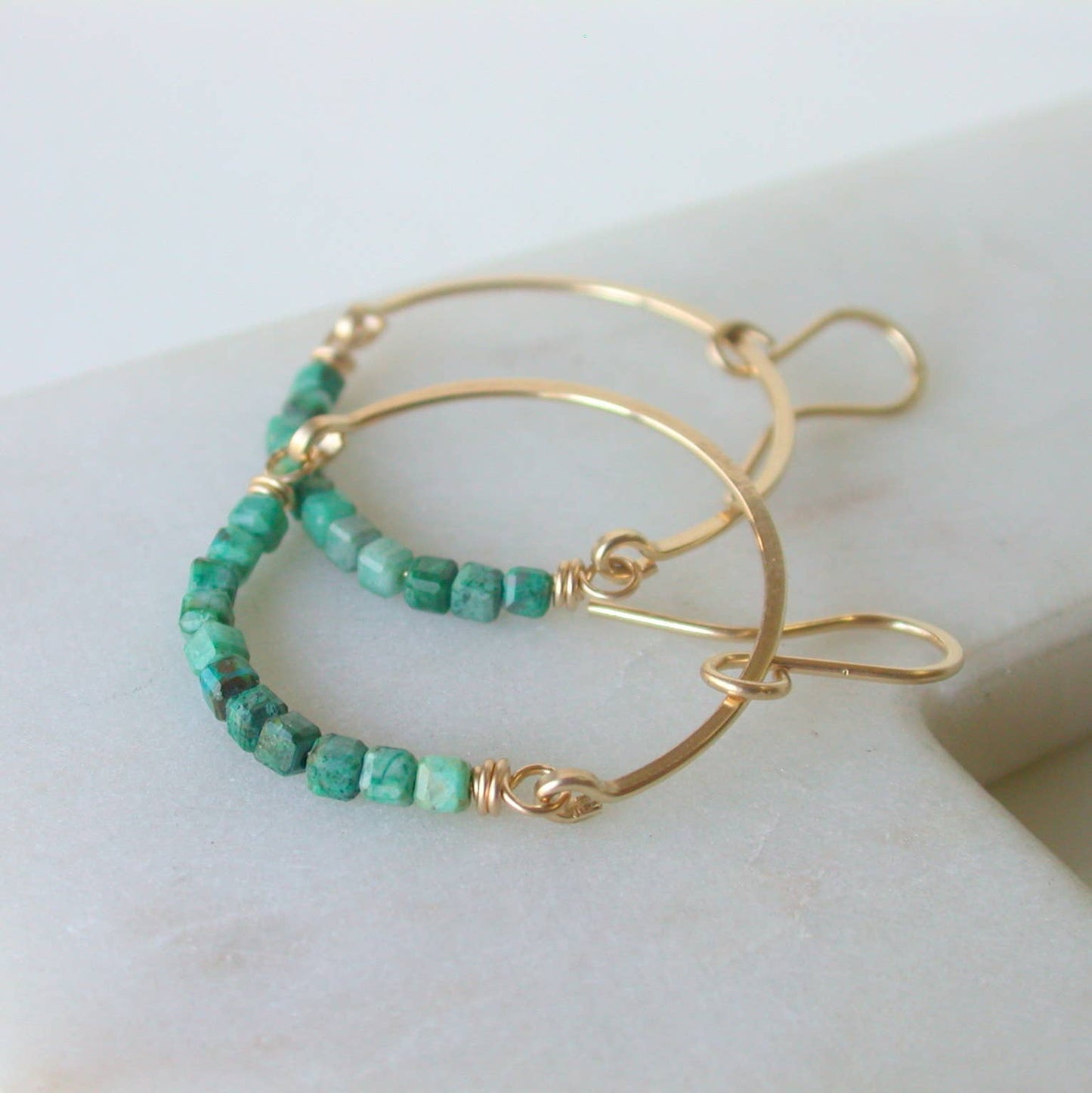 Turquoise Round Hoop Earrings