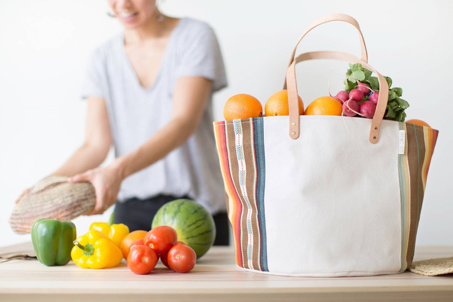 Natural Canvas Bucket Tote - Luxury Gift