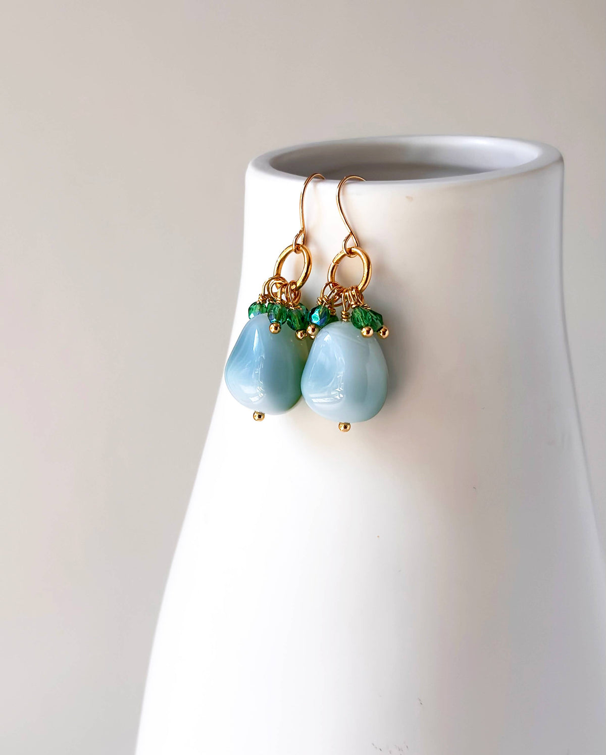 Vintage Glass Nugget Earrings
