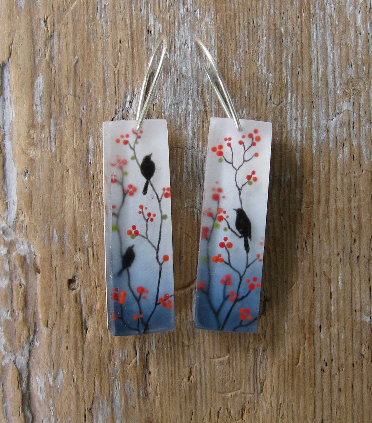 Red Berries Hand Painted Earrings