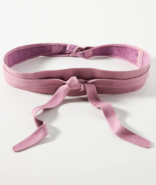 Leather Wrap Belt - Lilac