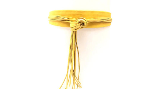 Riley Leather Wrap Belt – Mustard