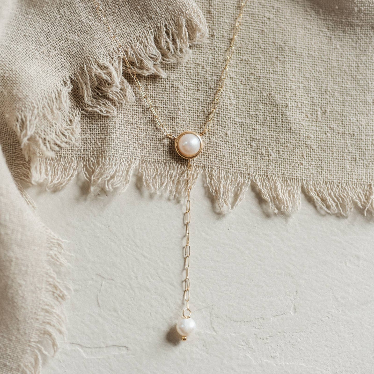 Lariat Necklace | Pearl