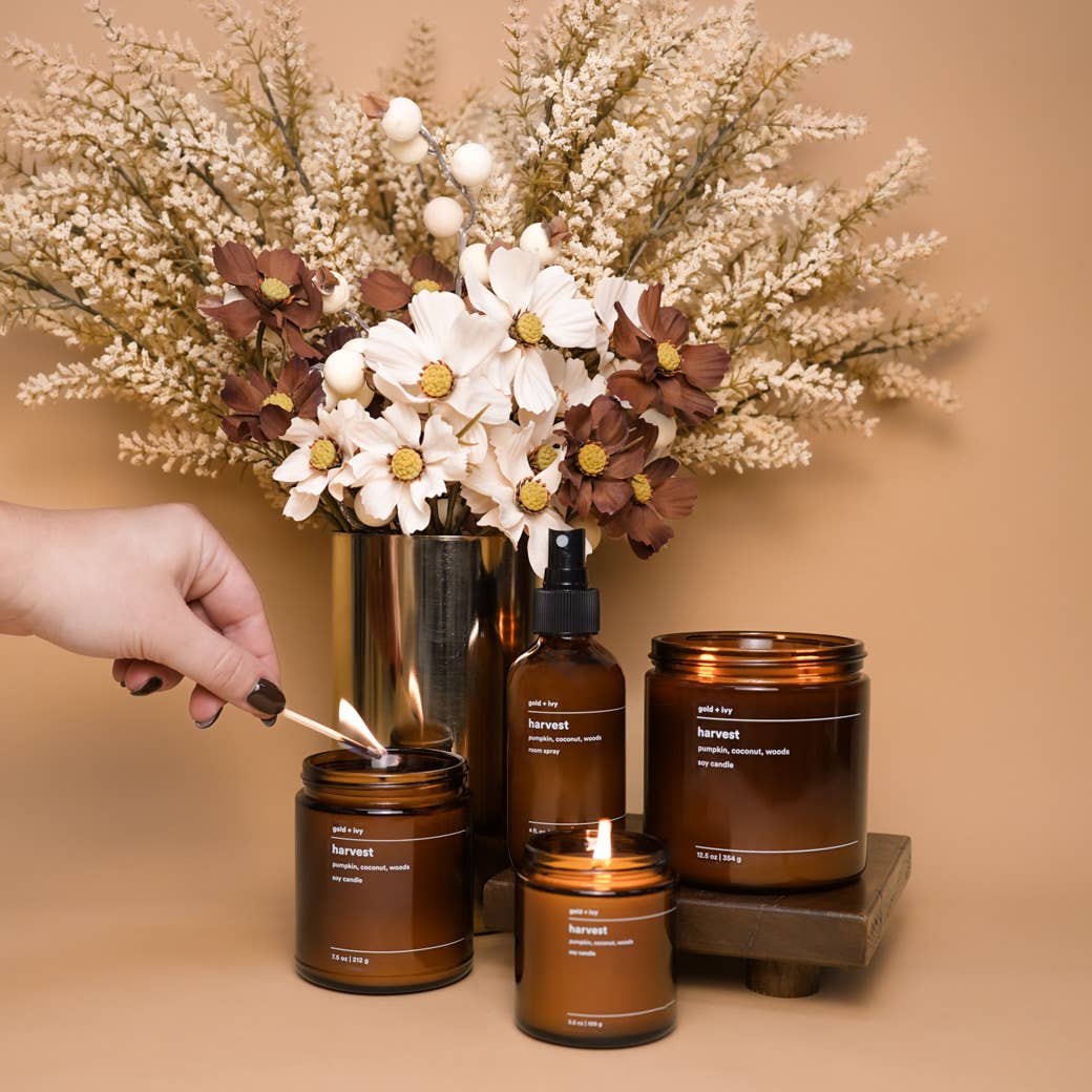 Harvest soy candle  |  pumpkin, coconut, woods